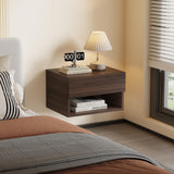 Wall Mounted Floating Night Stand - Wall Mounted Floating Nightstand with Drawer for Dorm & Bedroom, Cute Natural Wood Bedside Shelf & Desk, Storage Table with Soft Close Rails, Shelve for Decor Speed Wagon Foundation