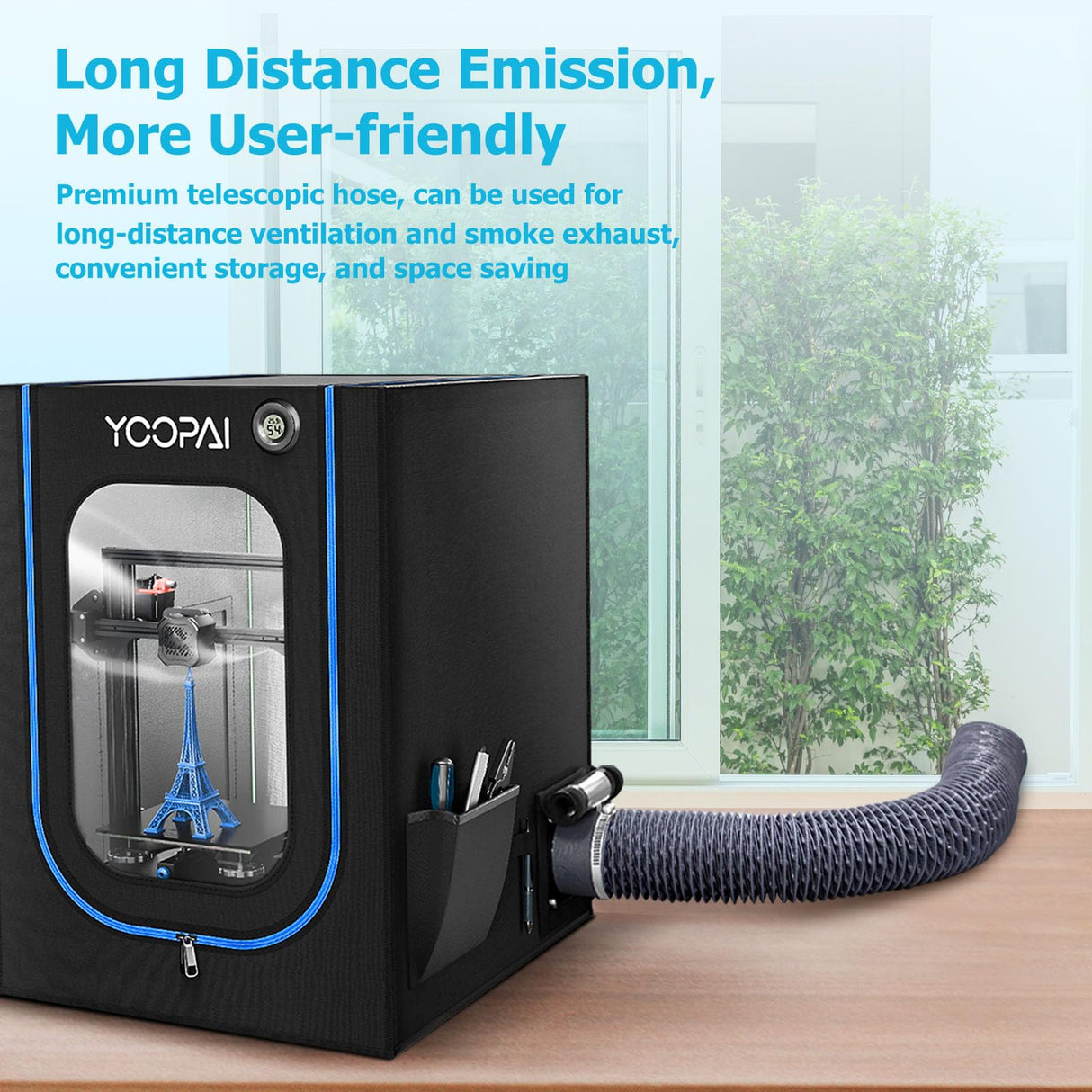 YOOPAI Fan Fume Extraction Kit for 3D Printer Enclosure, Exhaust Pipe with Low Noise Exhaust Fan, Efficient Ventilation, Exhaust Odors Smoke and Dust YOOPAI