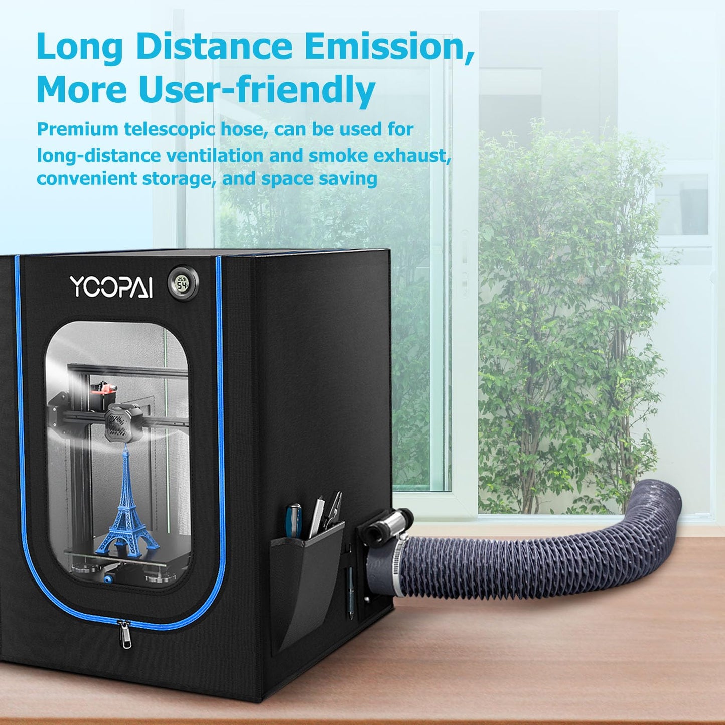 YOOPAI Fan Fume Extraction Kit for 3D Printer Enclosure, Exhaust Pipe with Low Noise Exhaust Fan, Efficient Ventilation, Exhaust Odors Smoke and Dust - WoodArtSupply