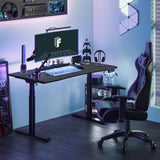 FLEXISPOT E8 Electric Gaming Standing Desk, 60x27 in Adjustable Height Desk for FPS Games, Computer Desk for Home Office Gamer with Dual Motors, USB Ports, Whole Piece Top (Black Frame + Black Top) FLEXISPOT
