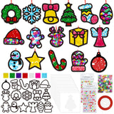 32 Set Christmas DIY Craft Kits，Christmas Tissue Paper Sign Craft Kit Christmas Tree Ornaments Suncatchers Craft Craft for Winter Xmas Classroom School Decorations DIY Art Project Activities Cinrobiye