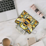 JZHYOAN Diamond Painting Small Coin Purse for Women DIY Coin Pouch Coin Purse with Zipper and Keyring Diamond Art Purses and Wallets Handbags Wallet Keychain for Cards Keys Bee JZHYOAN