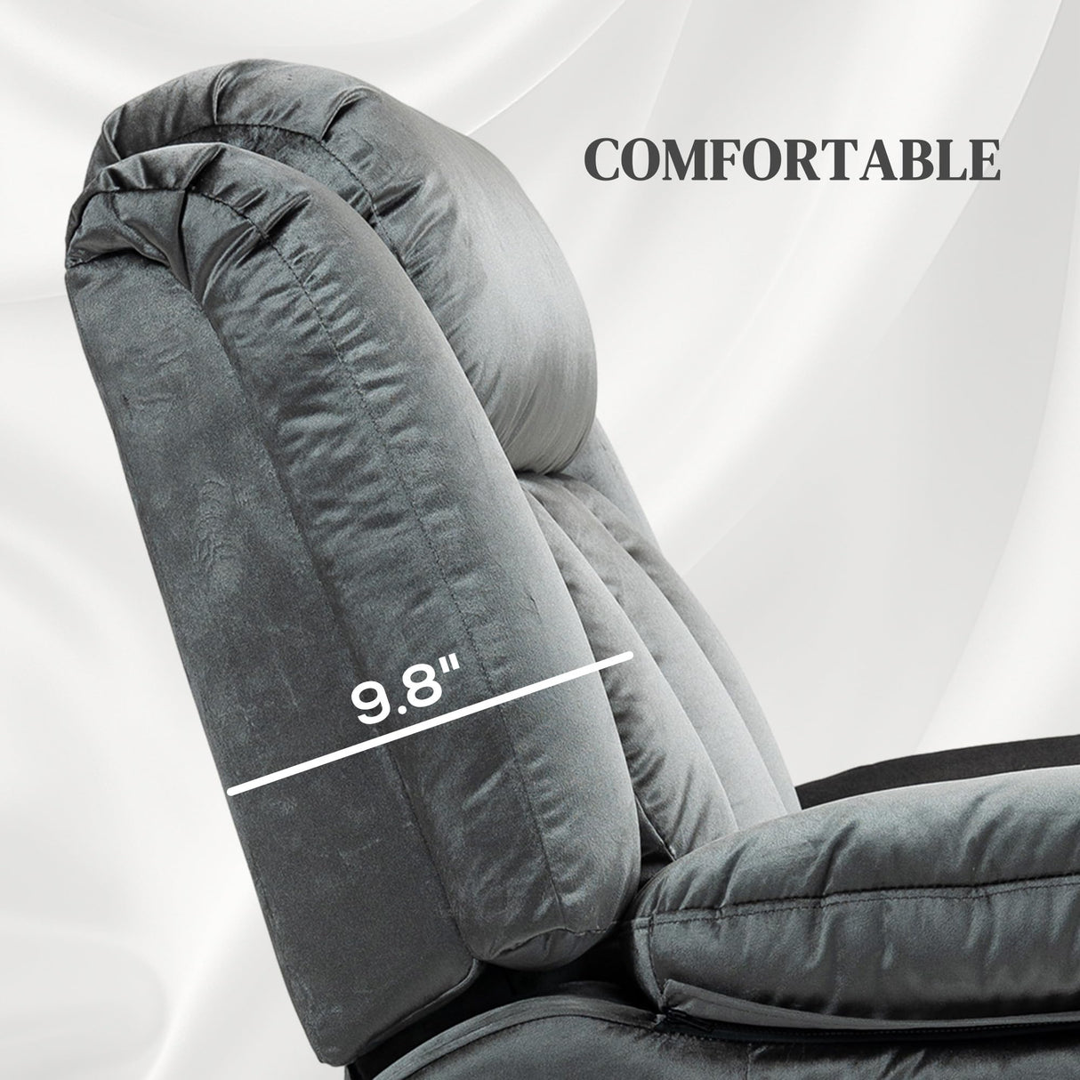 HOMCOM Power Lift Recliner Chair for Elderly, Fabric Massage Chair with Massage and Heat, Electric Lift Chair with USB Ports, Remote Controllers and Side Pockets, 35" Wide Back, Gray HOMCOM