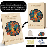 Mandala Hummingbird Wooden Puzzles, Bird Hard Jigsaw Puzzles for Adults, Gradient Flower Wood Puzzle BBOLDIN