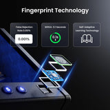 Grimtron Biometric Fingerprint Pistol Safe for Handguns with LCD Display, Quick Access, Temperature & Humidity Control, Mountable Bedside Gun Safe for Car, Nightstand, and Cloakroom Grimtron
