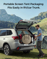 Mars Explo Screen Pop Up House Room Tent, Canopy Sun Shade Shelter for Camping, Patio, Backyard, Deck & Outdoor Activities, Portable Gazebo, Not Waterproof, 10'x10',Beige Mars Explo