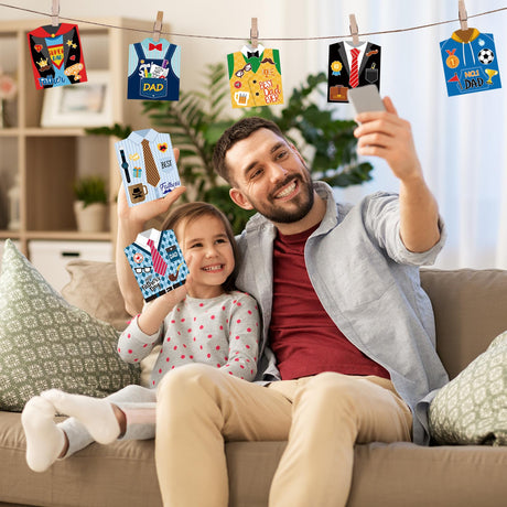 45 Set Father's Day Card Making Kits for Kids, Father's Day Shirt DIY Crafts, Bulk Father's Day Handmade Crafts for Classroom. (Father 45) Sereliy