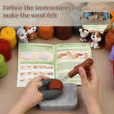 ZXIIXZ Needle Felting Kit, 24 Colors Felting Wool Kit with Felt Bag, Felting Needles, Pad, Felting Wool Bulk for DIY Needle Felting Beginner with Instructions ZXIIXZ
