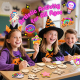 12 DIY Unicorn Wooden Magnets, Halloween Crafts for Kids Art Craft Supplies Painting Kits for Girls Boys Ages 4-8 8-12 Halloween Party Favors Basket Goodie Bag Stuffers Crafts Decoration Unicorn Gifts Gadetouq