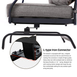 Grand patio 5-Piece Patio Furniture Set with 29-Inch CSA Approved Woodgrain Propane Gas Fire Pit Table Outdoor Rocking Chairs with Gray Olefin Cushions for Dining Party Grand patio