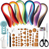 JUYA Paper Quilling Kits with 30 Colors 600 Strips and 8 Tools (Paper Width:3mm, Blue Tools) JUYA