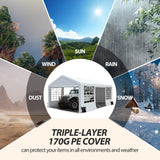 Raysfung 13 x 20Ft Heavy Duty Carport, Portable Garage Shelter Outdoor Wedding Tent with Removable Sidewalls Event Shelters Canopy for Party Raysfung