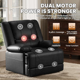 Couchus Large Dual Motor Power Lift Recliner Chair with Massage and Heat for Elderly People, Infinite Position,USB Ports and Remote Control,Breathable Leather Couchus
