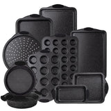 Country Kitchen Nonstick Stackable Bakeware Set - Durable, Easy Release Baking Set, Black, 10 Pcs Country Kitchen