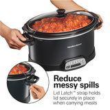 Hamilton Beach Portable 7 Quart Programmable Slow Cooker with Three Temperature Settings, Lid Latch Strap for Easy Travel, Dishwasher Safe Crock, Black (33474G) Hamilton Beach