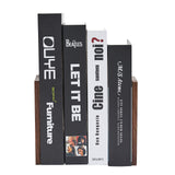 Pandapark Wood Decorative Bookends,Non-Skid Bookend for Shelves,Heavy Duty Bookends,Book Stand for Books/CDs,1 Pair pandapark