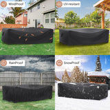 Patio Furniture Set Cover Waterproof, Mrrihand Outdoor Sectional Sofa Set Cover Heavy Duty 600D Table and Chair Set Cover 98" L× 78" W× 30" H Mrrihand