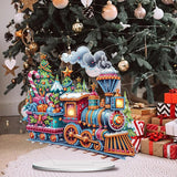 ARPADAMO Diamond Art Tabletop kit for Adult,DIY Diamonds Painting kit,Christmas Train Diamonds Painting for Adult, 7.8x7.6 inch Acrylic Diamonds Painting Board Kit, Special Crystal Diamond ARPADAMO