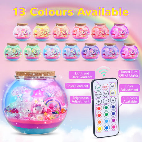 Ingbear Unicorn Terrarium Kit for Kids, Arts and Crafts for Kids Age 4-6 Sand Toys for Girls Ages 4-8 5-7 9 10 Year Old Birthday Christmas Gifts Ingbear