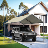 Outdoor Carport 10x20ft Heavy Duty Car Tent, Portable Garage Canopy Storage Shed, Car Shelter, All-Season Tarp Tent for Car, Party (Bg) Grezone