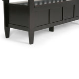 SIMPLIHOME Brooklyn SOLID WOOD 48 inch Wide Entryway Storage Bench with Safety Hinge, Multifunctional in Coffee Brown SIMPLIHOME