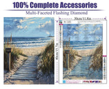 STGLCR 5D Beach Scenic Diamond Painting, Road Diamond Painting Kit for Adults, Diamond Art Kits for Begginners DIY Full Drill Crystal Rhinestone Arts and Crafts 16x12inch STGLCR