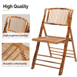 VINGLI Bamboo Folding Chair Set of 2, Foldable Dining Chair for Outdoor & Indoor, Patio, Porch, Wedding, Party, Event VINGLI