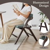 ALeesing Folding Chairs with Padded Seats, Wooden Folding Chairs Set of 2, 31" Stackable Folding Dining Chairs, Folding Extra Chair for Guests Kitchen, Bedroom, Living Room, Party Chairs, Green ALeesing