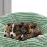 HOMBYS Fluffy Shaggy Cover for Papasan Chair Cushion, Plush Faux Fur Slipcover ONLY, (Without Cushion) Removable Soft Papasan Cushion Covers with 8 Ties, (Sage Green, 50"x50") HOMBYS