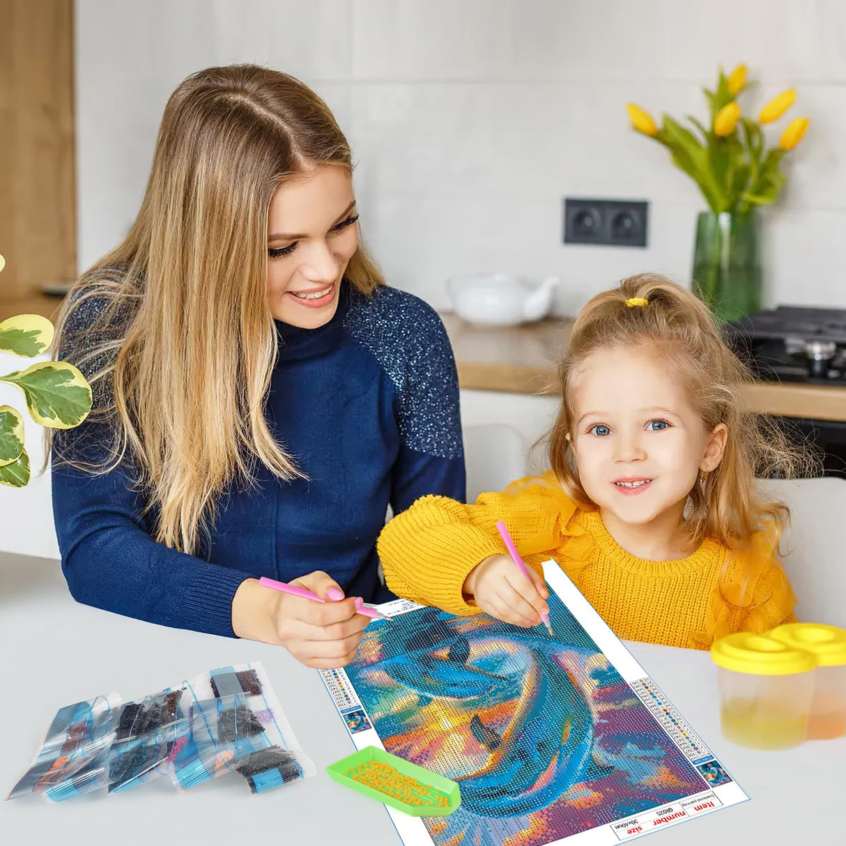 QINRUBB DIY Dolphins Diamond Painting Kits, Full Drill Sunset Diamond Art Painting Kits for Adults Beginners, DIY 5D Ocean Painting by Numbers Dolphins Diamond Art Kits for Home Decor 12x16inch QINRUBB