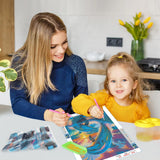 QINRUBB DIY Dolphins Diamond Painting Kits, Full Drill Sunset Diamond Art Painting Kits for Adults Beginners, DIY 5D Ocean Painting by Numbers Dolphins Diamond Art Kits for Home Decor 12x16inch QINRUBB