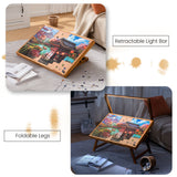 Tektalk Jigsaw Puzzle Table with LED Light, Jigsaw Puzzle Board with Folding Legs and Cover, Wooden Plateau with 5 Adjustable Angles, for Puzzle Storage, for Up to 1000 Pieces Tektalk
