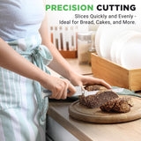 NutriChef Cordless Electric Knife | Easy to Use Constant ON/OFF Safety Function Button | Carve Turkey, Meats, Poultry, Bread, Cheese & More | Lightweight with Contoured Grip Handle | White & Grey NutriChef