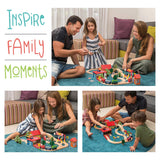 KipiPol Train Set - 69 Pieces Wooden Train Tracks & Trains for Kids, Toddler Boys and Girls 3,4,5 Years Old and Up– Premium Wood Construction Toys -Fits Thomas, Brio, IKEA, Melissa and Doug Kipipol