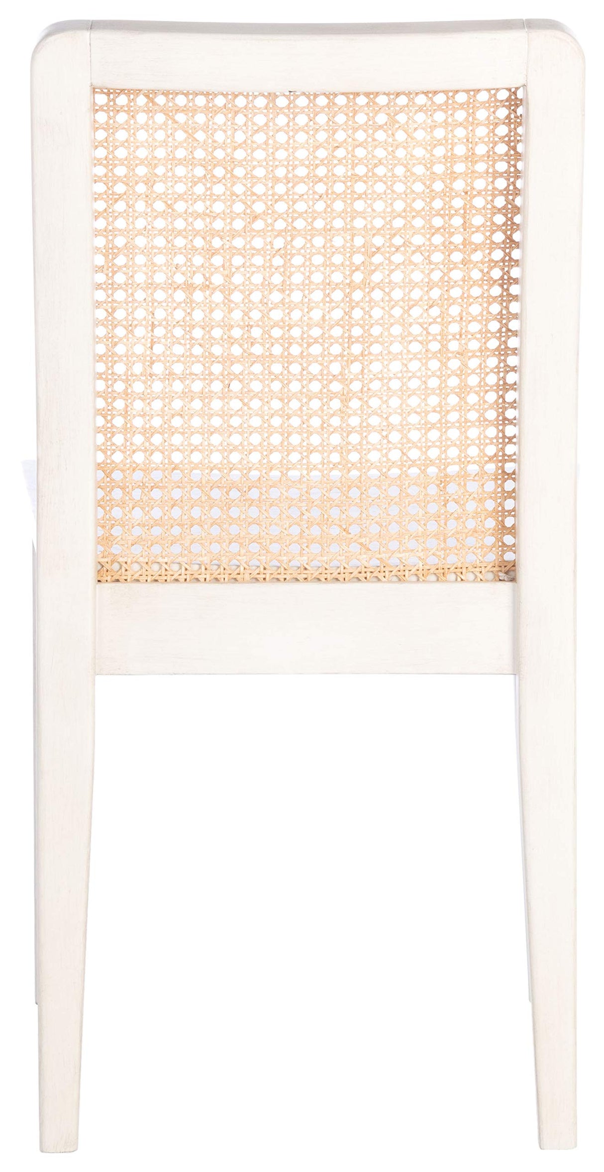 SAFAVIEH Home Collection Benicio White/Natural Rattan Dining Chair (Set of 2) DCH1005B-SET2 Safavieh
