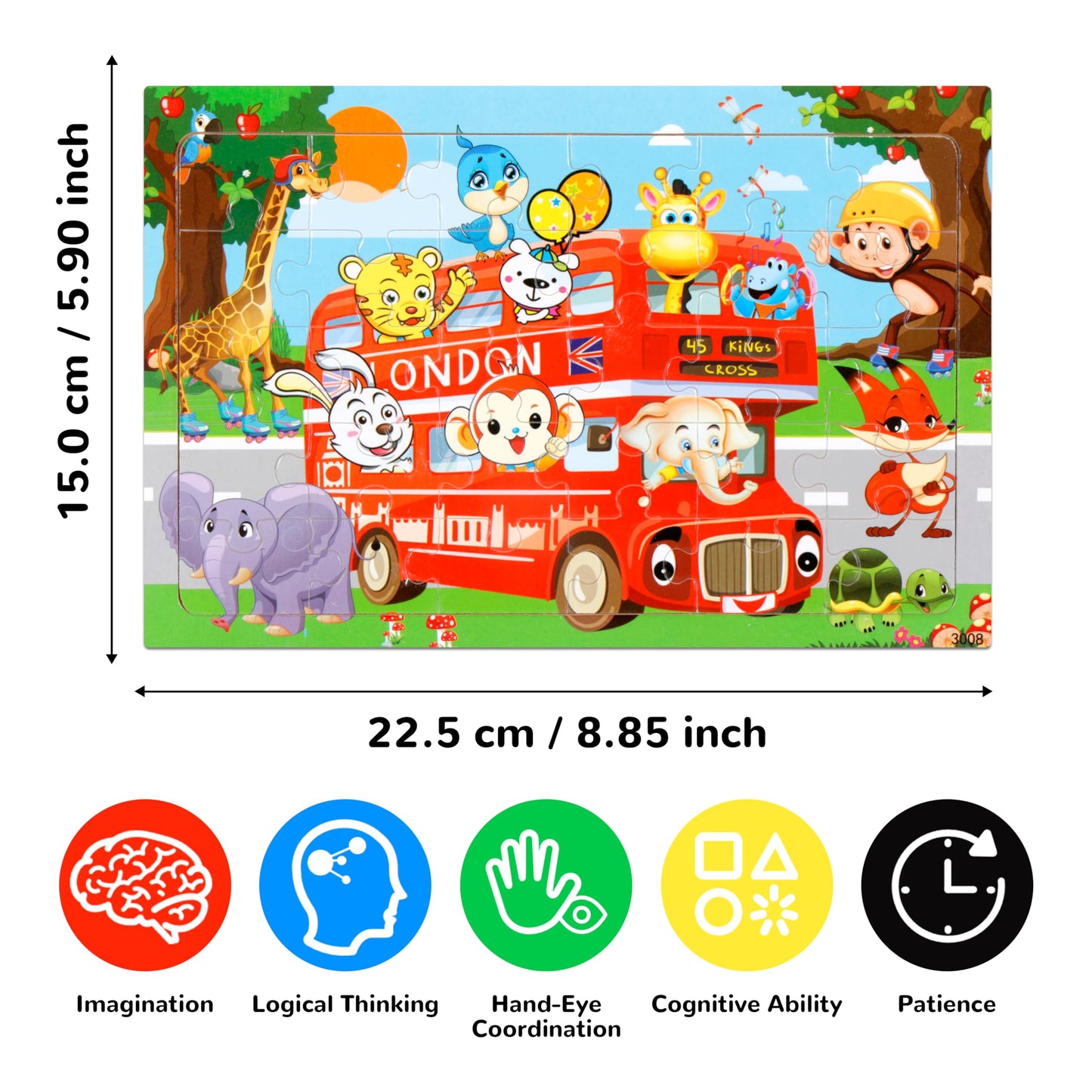 Puzzles for Kids Ages 4-8, 14 Pack Wooden Jigsaw Puzzles 30 Pieces Preschool Educational Learning Toys Set for Toddler Boys and Girls Stocking Stuffers