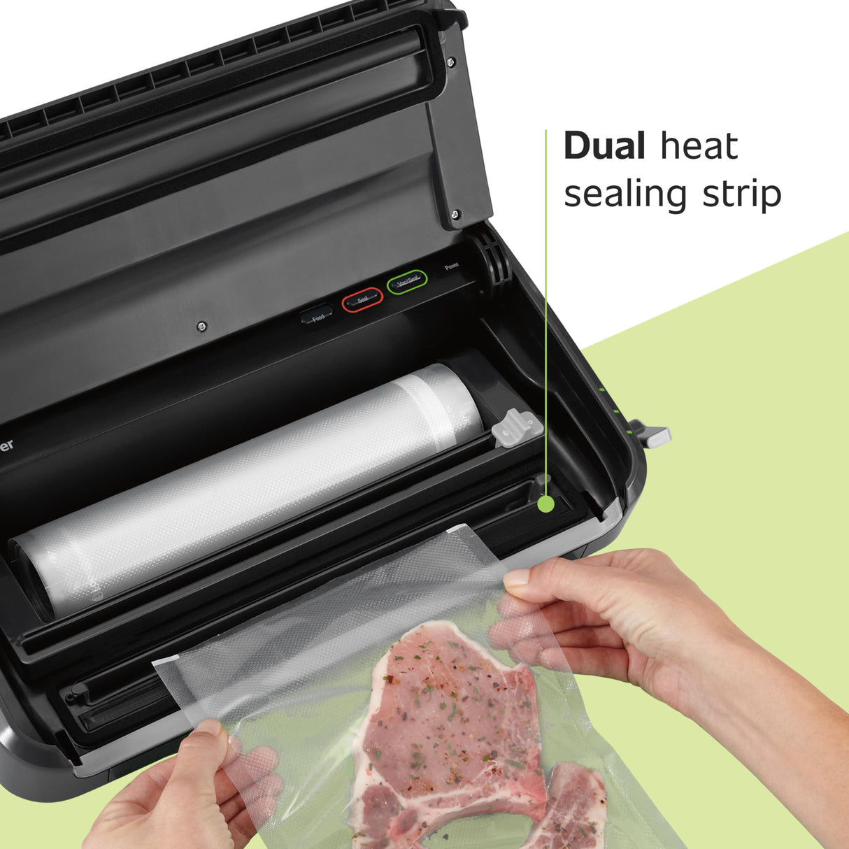FoodSaver Vacuum Sealer Machine, Automatic Bag Detection, Sous Vide Friendly, with sealer bags, roll, handheld vacuum sealer, black FOODSAVER
