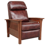 BarcaLounger Mission 7-3323 (Craftsman) All Leather Push Back Manual Recliner Chair - 5702-87 Wenlock Fudge All Leather BarcaLounger