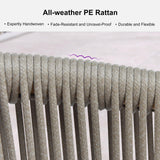 PURPLE LEAF 11 Pieces Outdoor Dining Set All Weather Wicker Patio Dining Set with Rectangular Aluminum Table and Modern Armrest Dining Chairs for Garden Deck Backyard Kitchen, Teak PURPLE LEAF