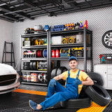 72”H Garage Shelving,Adjustable Garage Storage Shelves,2500LB Heavy Duty Shelves,Easy Assembly Metal Shelves, 5T Shelving Unit Metal Shelf Rack for Basement Industrial Black 72''H*35.4''W*15.7''D ZIWJHK