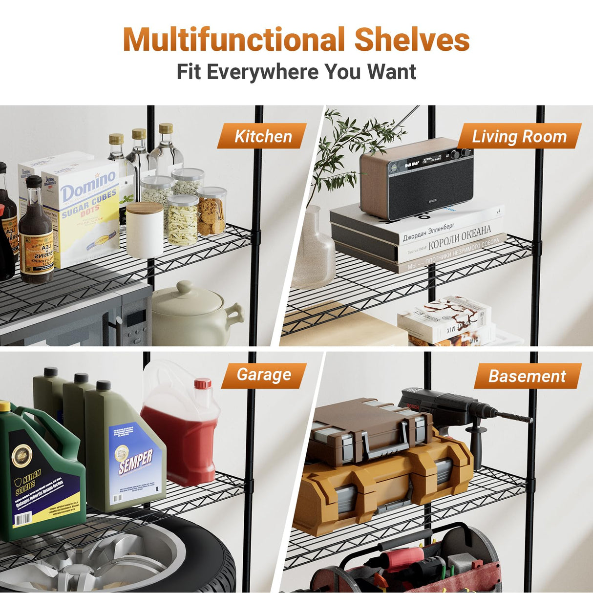 YSSOA Heavy Duty 5-Shelf Shelving Unit，2-Pack YSSOA