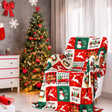 Jansun Christmas Throw Blanket, Snowman Tree Christmas Plaid Throw Blanket for Women Men Soft Couch Living Room Bed Blanket for Girls Boys, Red and Green Checkered Blanket for Christmas Jansun
