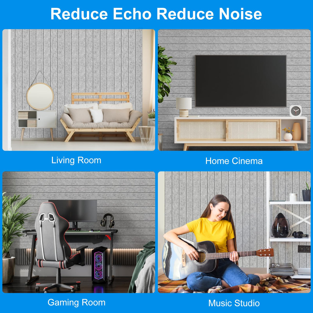 12 Pack Sound Proof Foam Panels for Walls 12"x12"x0.4'', Self Adhesive Soundproof Wall Panels, High Density Acoustic Foam Panels is Widely Used for Acoustic Treatment In Various Spaces(Gray) gumheni