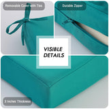 idee-home Outdoor Chair Cushions Set of 2, Outdoor Seat Cushions 19x19 Waterproof, Patio Chair Cushion Color Fastness with Ties Patio Furniture Garden Sofa Couch Pads idee-home