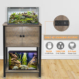5-10 Gallon Fish Tank Stand, Heavy Duty Aquarium Stand with Cabinet & Power Outlets for Fish Tank Accessories Storage, Double Tank Stand 20.5" L* 11" W Tabletop, 220LBS Capacity, Grey BEURUKU