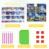 Leixonl Diamond Art Kits for Adults Beginners 6 Pack 5D Diamond Painting Kits for Home Wall Decoration Gifts Round Full Drill 11.8 X 15.7 inch (Animal) Leixonl