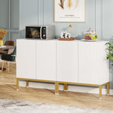 Tribesigns Modern Buffet Cabinet Set, 59 Inch Storage Cabinet with 4 Doors, Freestanding Floor Sideboard Cabinet with Adjustable Shelves, Wood Coffee Bar Side Cabinet for Living Room, Dining Room Tribesigns