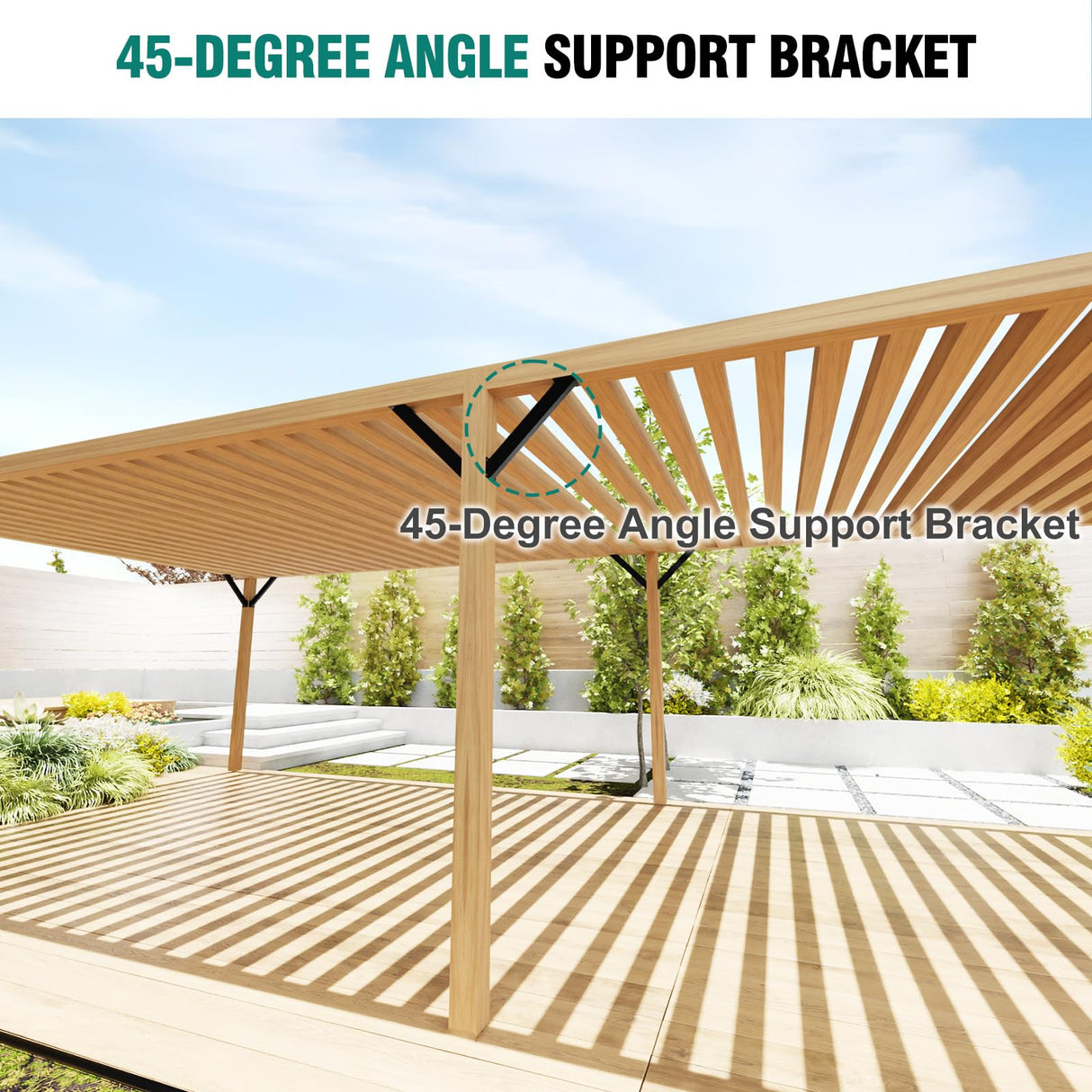 Kinchoix 45° Angle Support Brackets 8 PC 45-Degree Angle Corner Braces Inside Joint for Wood Post and Beam Desk Edge Pergola Gazebo DIY Kit Kinchoix