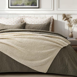 EVERGRACEHOME Chunky Chenille Knit Throw Blanket for Couch, Soft Luxurious Moss Stitch Blankets for Bed, Cozy Decorative Farmhouse Knitted Throws for Sofa, Beige, 50" x 60" EVERGRACEHOME