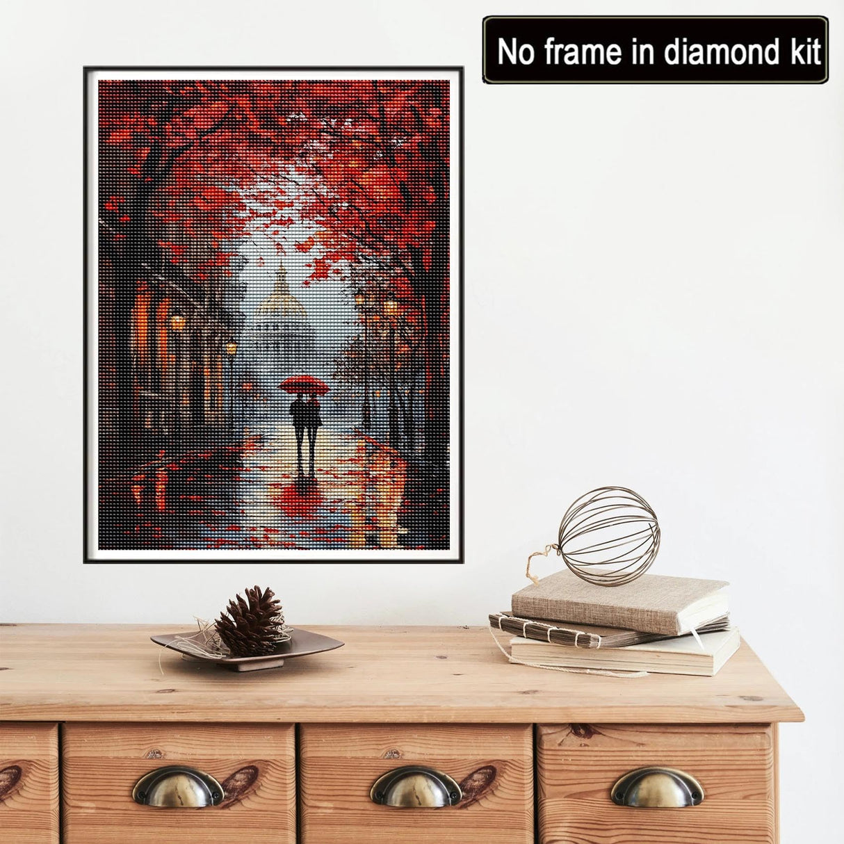 Reofrey DIY Diamond Art Kits for Adults Couple Street, Valentine's Day Full Drill Round Rhinestone Diamond Painting Kits for Adults, Cross Stitch Embroidery Canvas for Crafts Home Wall Decor 30x40cm Reofrey